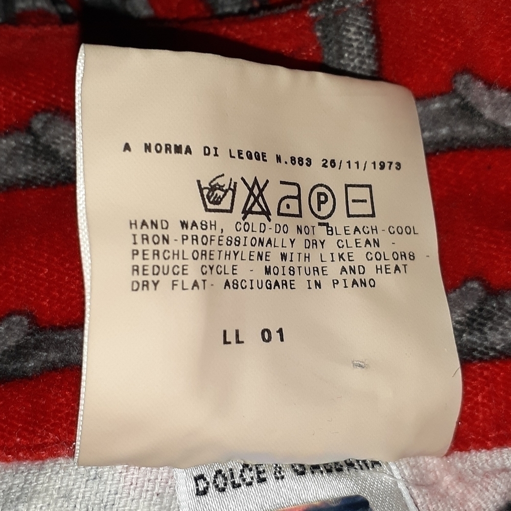 Dolce & Gabbana Vintage Red Velvet Patterned Pants Size 28. - Picture 7 of 16